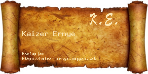 Kaizer Ernye névjegykártya